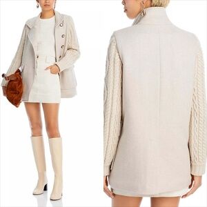 Veronica beard verona cable knit combo jacket coat NO OFFERS CONSIDERED